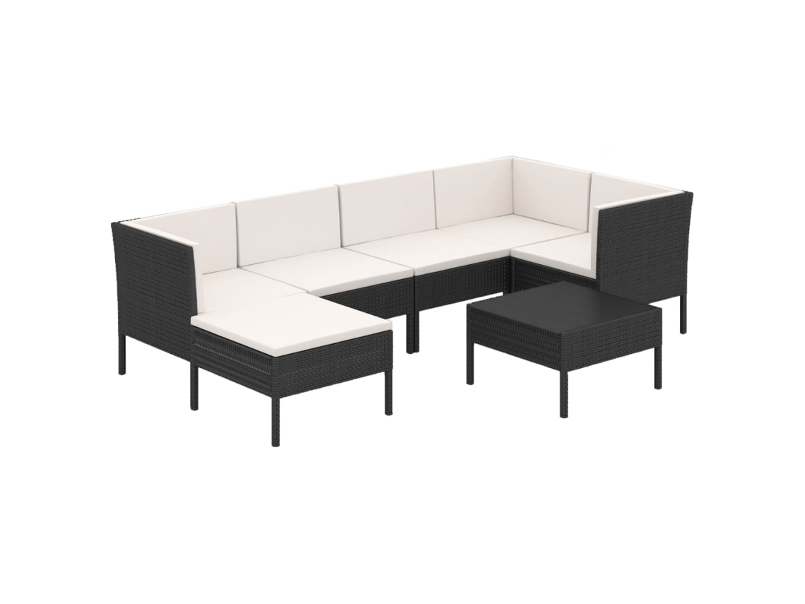 Garden Lounge Set, Garden Lounge Sets Vidaxl Preto Rattan / Vime (n/a)