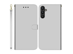 Capa De Celular Flip Em Couro Sintético Com Superfície Espelhada Para Samsung Galaxy A34 5g
