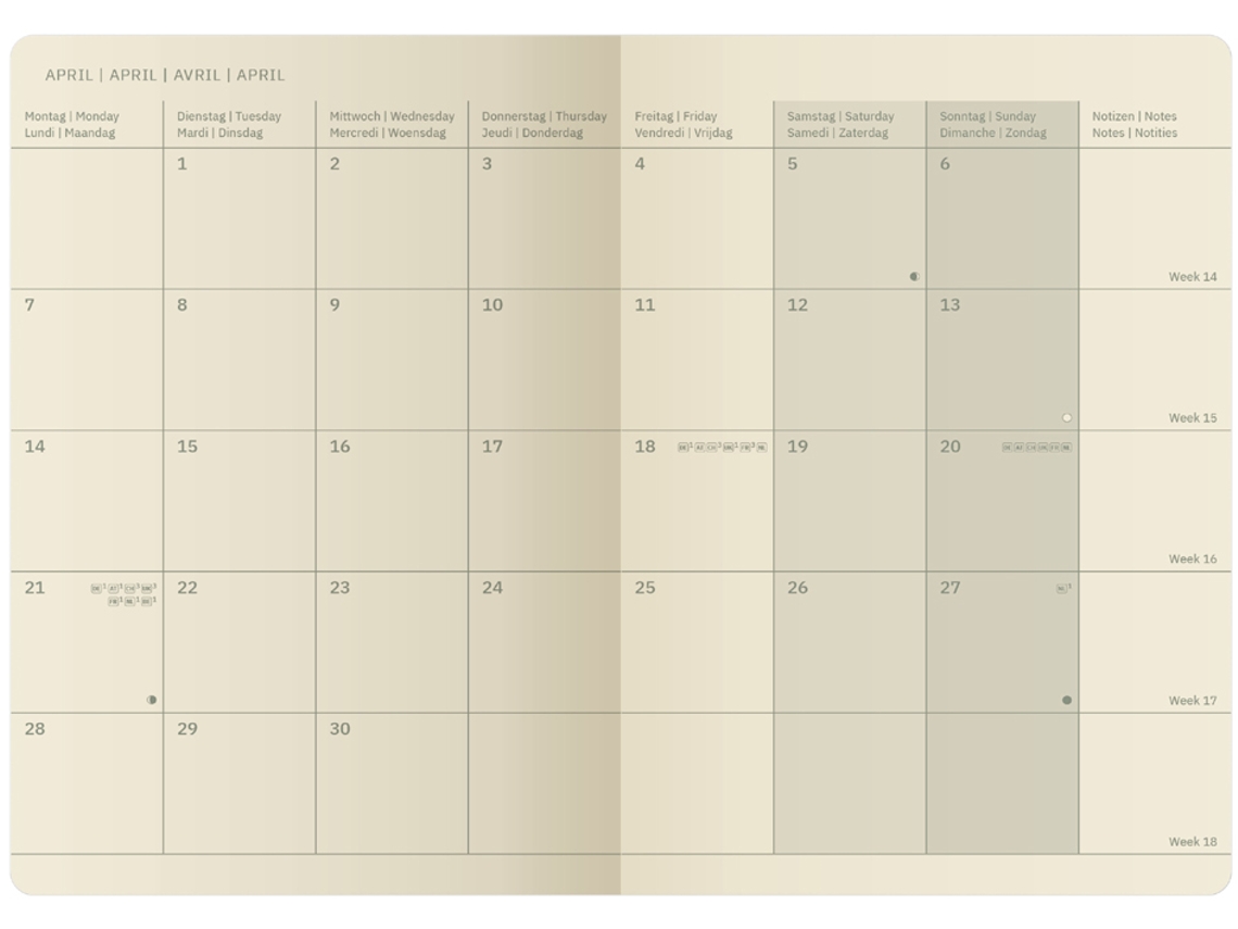 Calendário de Bolso SIGEL Conceptum 2025 Aprox.