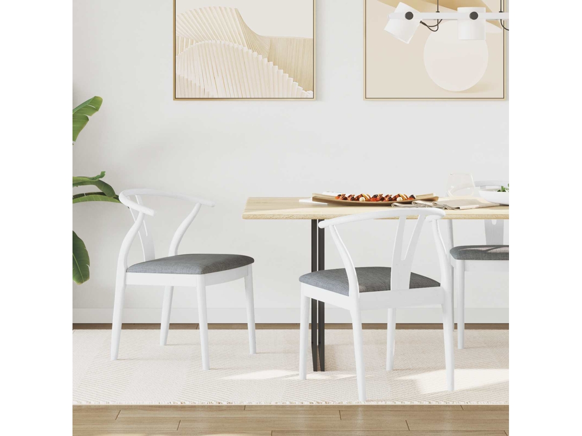 Vidaxl Cadeira de Jantar 2 Pcs Branco e Cinza