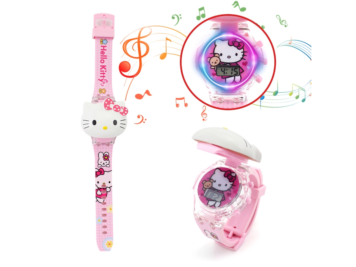 Relógio Brinquedo Infantil Digital com Luz, Música e Personagens Animados Usb Type C
