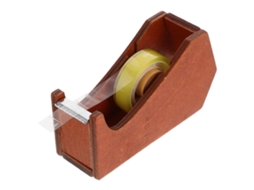 Dispensador de Fita Adesiva Madeira Maciça com Base Ponderada para Organização Mesa e Corte Fita. GOKOCO