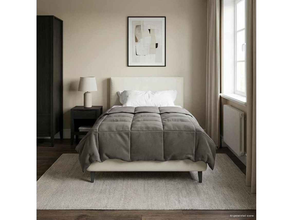 Vidaxl Duvet De Ano Inteiro 155 X 220 Cm 4 Estações Cinzento-claro