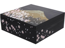 Marmita Japonesa Bento Com Design Realista Do Monte Fuji, Feita De Plástico, Com Vedação Hermética Que Evita Vazamentos