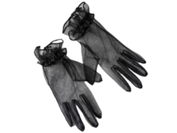 Luvas de Tule Requintadas Até o Pulso, Luvas de Dedo Inteiro, Luvas Curtas para Casamento. TAISHENGDA