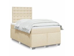 Vidaxl Cama Boxspring Com Colchão 120x190 Cm Tecido Cor Creme