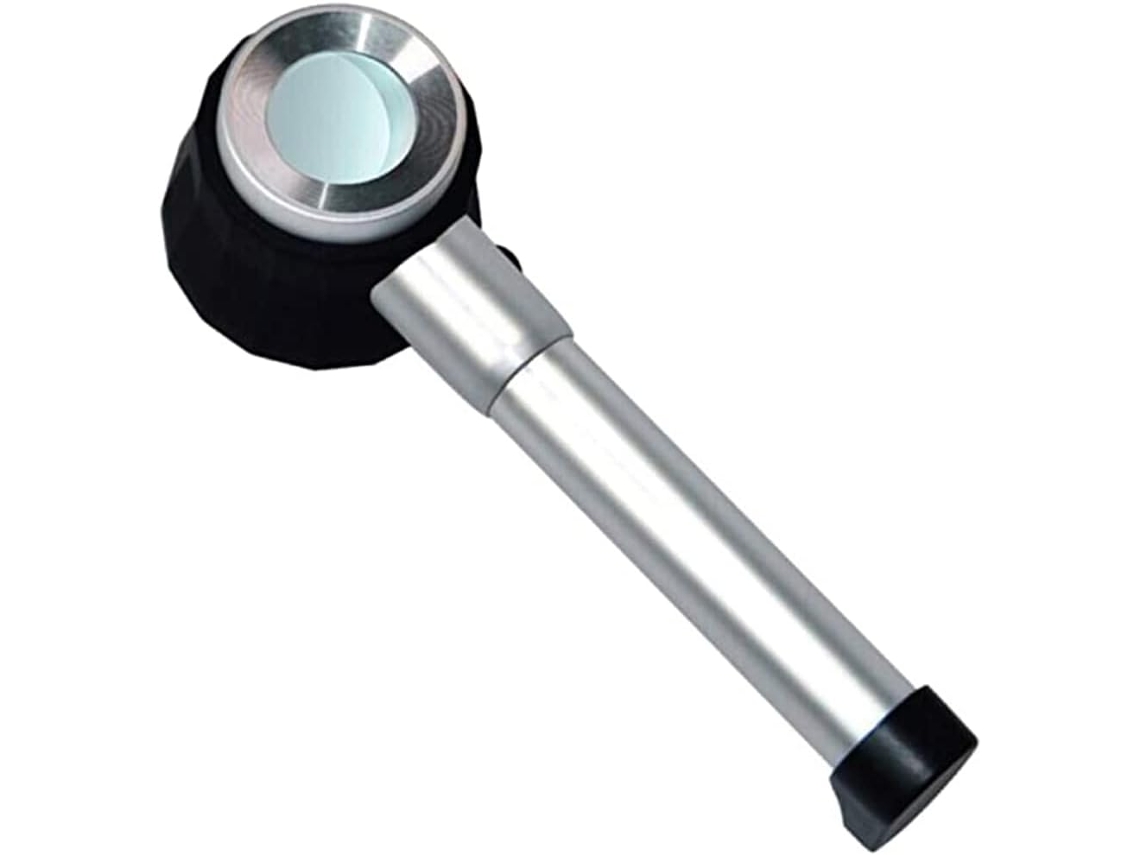 Lupa Óptica de 10x com Luz Led Integrada e Escala Medição BRILVIBERA