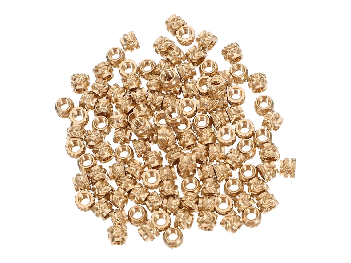 Conjunto Hemobllo de 120 insertos roscados de cobre com rosca fêmea recartilizada para impressão 3D e projetos DIY.