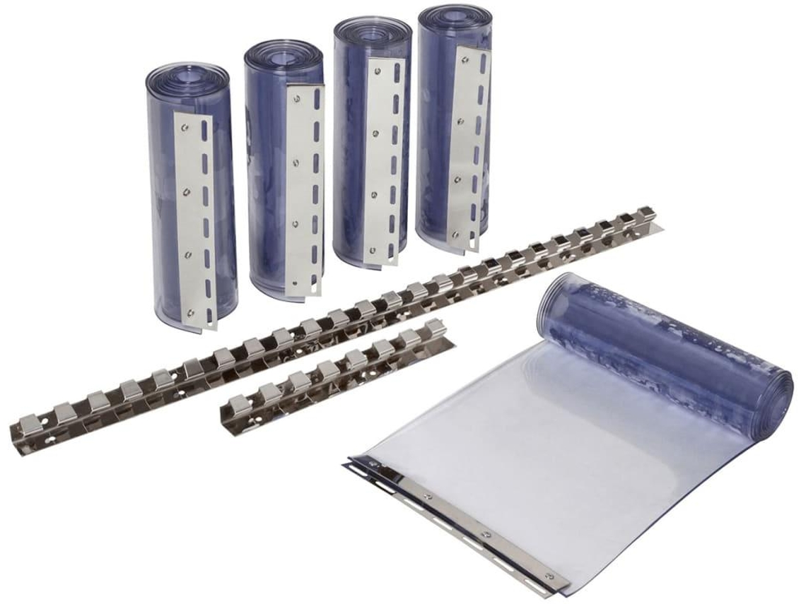 Kerbl Conjunto de cortina em tiras/lamelas PVC 225x30 cm 291162