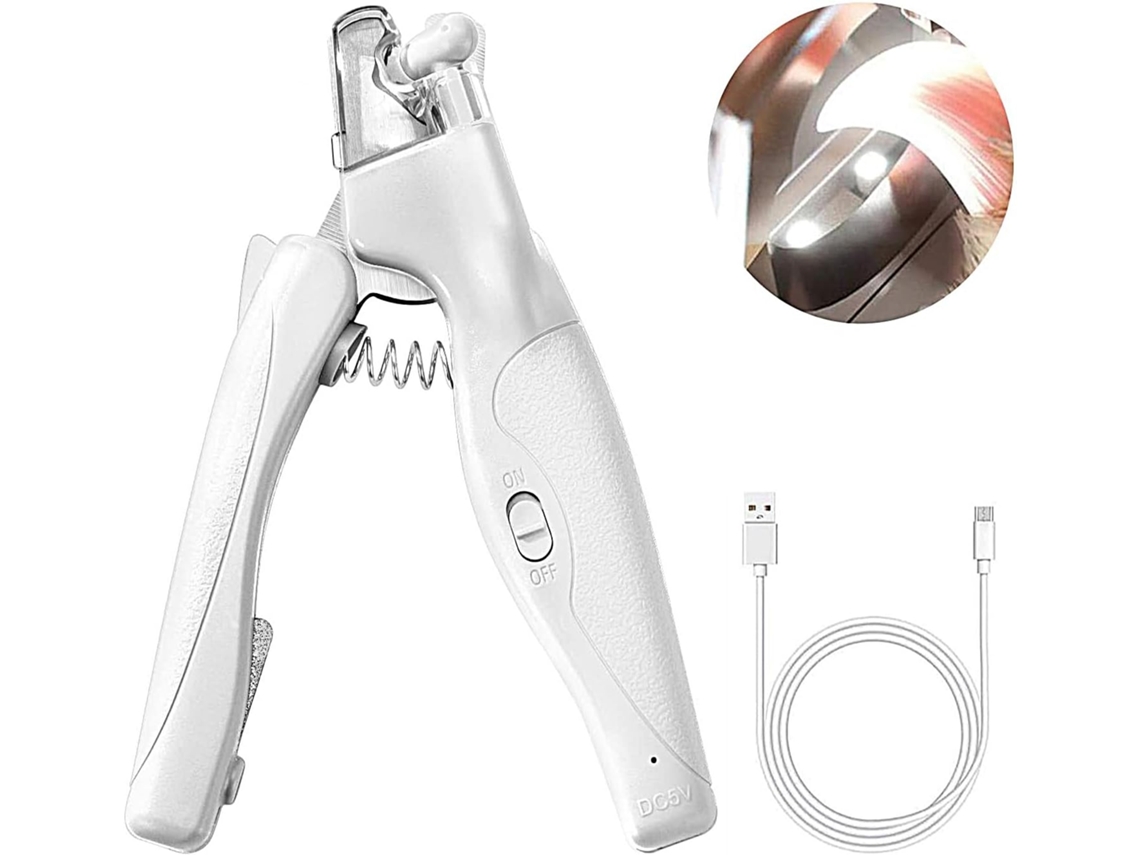 Cortador de unhas elétrico LED seguro para animais de estimação Lixa Profissional