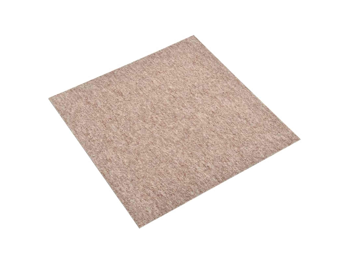 Conjunto 20 Placas De Carpete Vidaxl Bege Polipropileno (50 X 50 Cm)