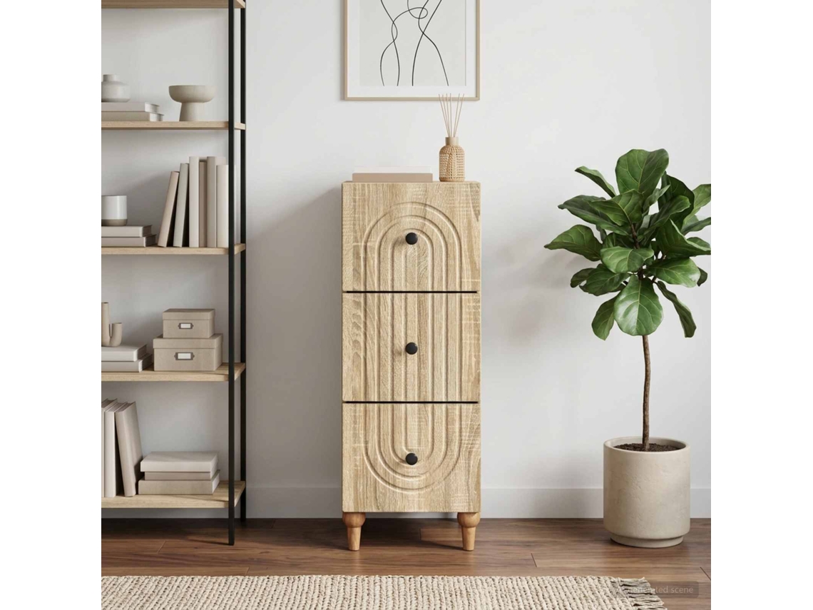 Vidaxl Gabinete De Gavetas 33 X 34,5 X 90 Cm Derivados De Madeira