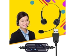 Fone de Ouvido Usb com Microfone para Call Center Office Gamer Pc Laptop, Controle de Volume e Mudo, Plug And Play