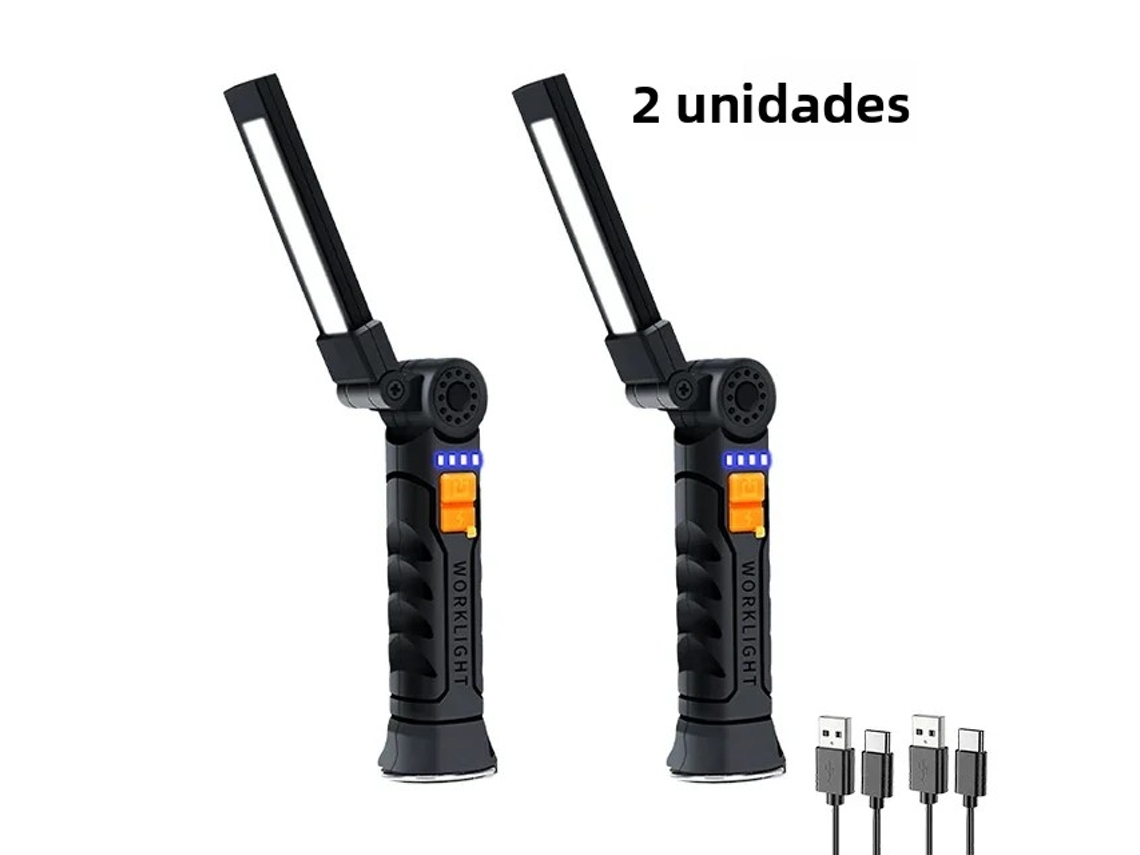 Lanterna Led Cob Recarregável Via Usb Com Bateria Integrada E Ímã. Mdug