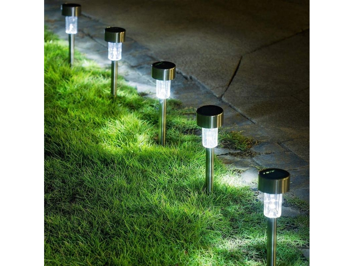 Conjunto de 5 Lâmpadas Solares Linjou para Iluminação Paisagística Externa em Jardim, Resistentes à Água e Fáceis de Instalar