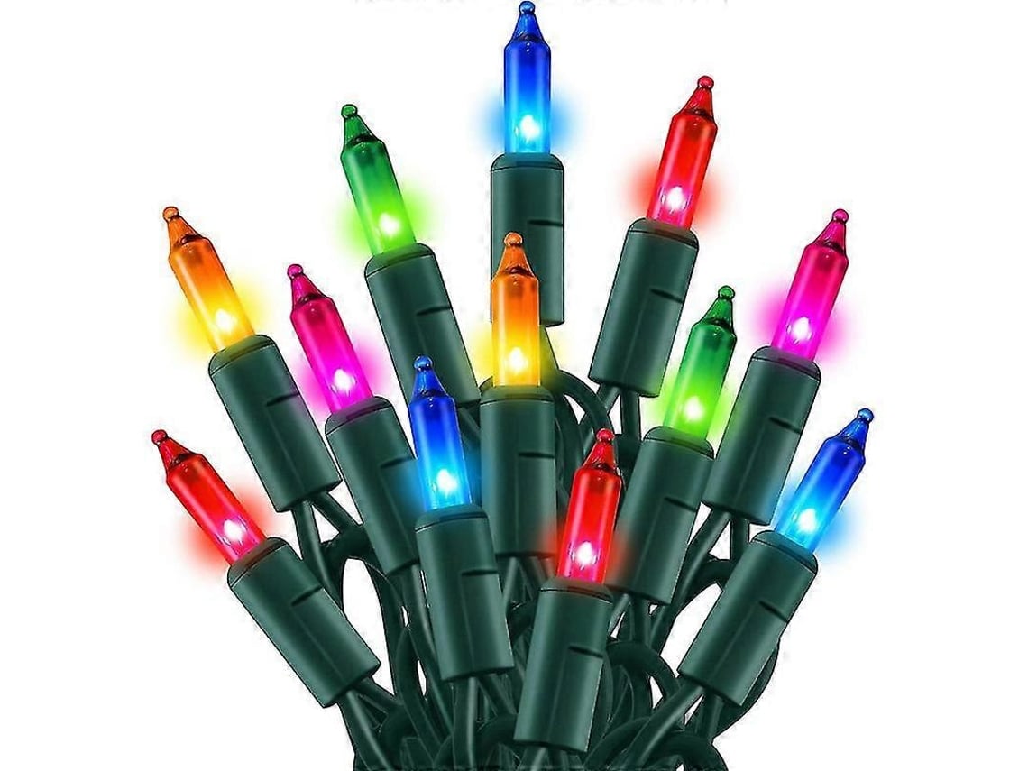Rebe luces de Navidad Mini, 50 Leds com Certificação Ul, Impermeáveis Ip44, Extensíveis para Interior e Exterior Colorido