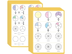 Folhas De Frações Para Quadro Branco F Fityle, 10 Material Didático, Presente Aniversário, Materiais