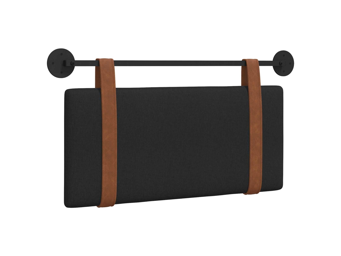 Vidaxl Cabeceira Suspensa Liso Preto 90 X 55 X 5 Cm Pu Antigo