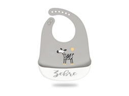 Babete De Silicone Ultrafino E Impermeável Para Bebés Zebra