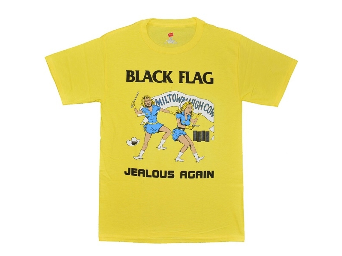Black Flag Jealous Again T-shirt Yellow Unisex Adults Size:s