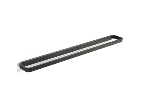 Porte Toalhas Duplo De Parede Preto 8x70x3 Cm Zone Denmark