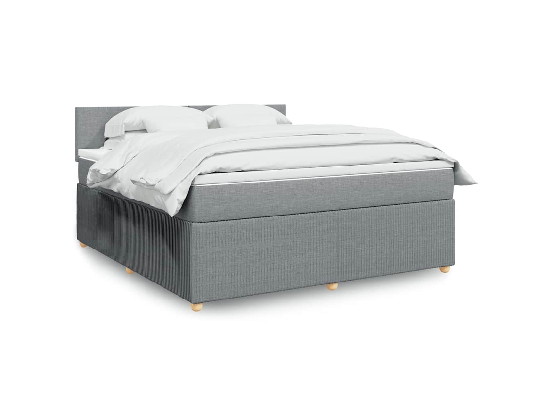 Vidaxl Cama Com Molas/colchão 180x200 Cm Tecido Cinzento-claro