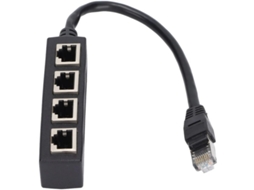 Adaptador Divisor Rj45 De 1 Para 4 Portas, Transmissão Estável, Excelente Conexão, Cabo Rede-aquaforge