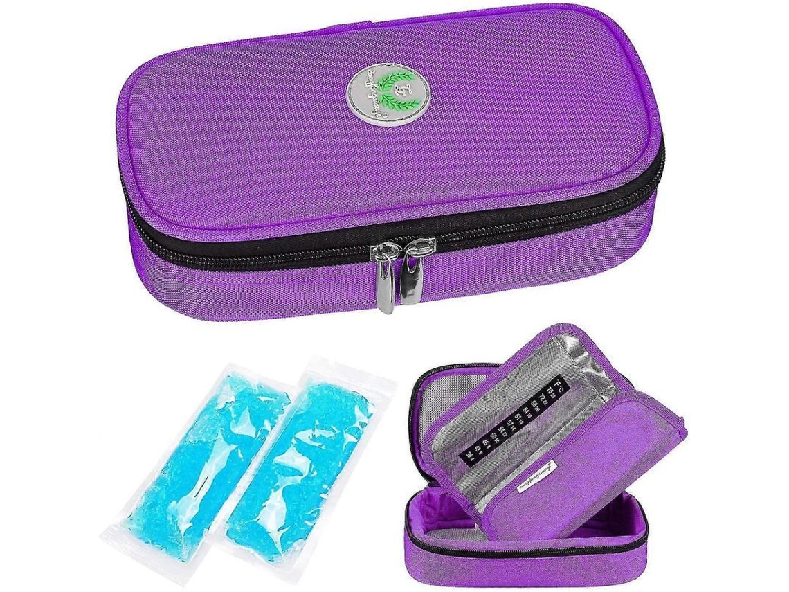 Bolsa Refrigerante S/MARCA para insulina com 2 hieleras portáteis isoladas para viagens e camping