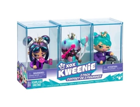 Xox Kweenie Fearless Series 13 cm Pacote de bonecas Inclui 3 bonecas Acabamentos exclusivos