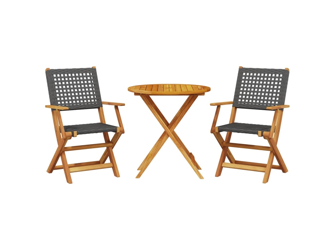 Bistro Set, Bistro Sets Vidaxl Preto Madeira De Acácia (70 X 75 Cm)
