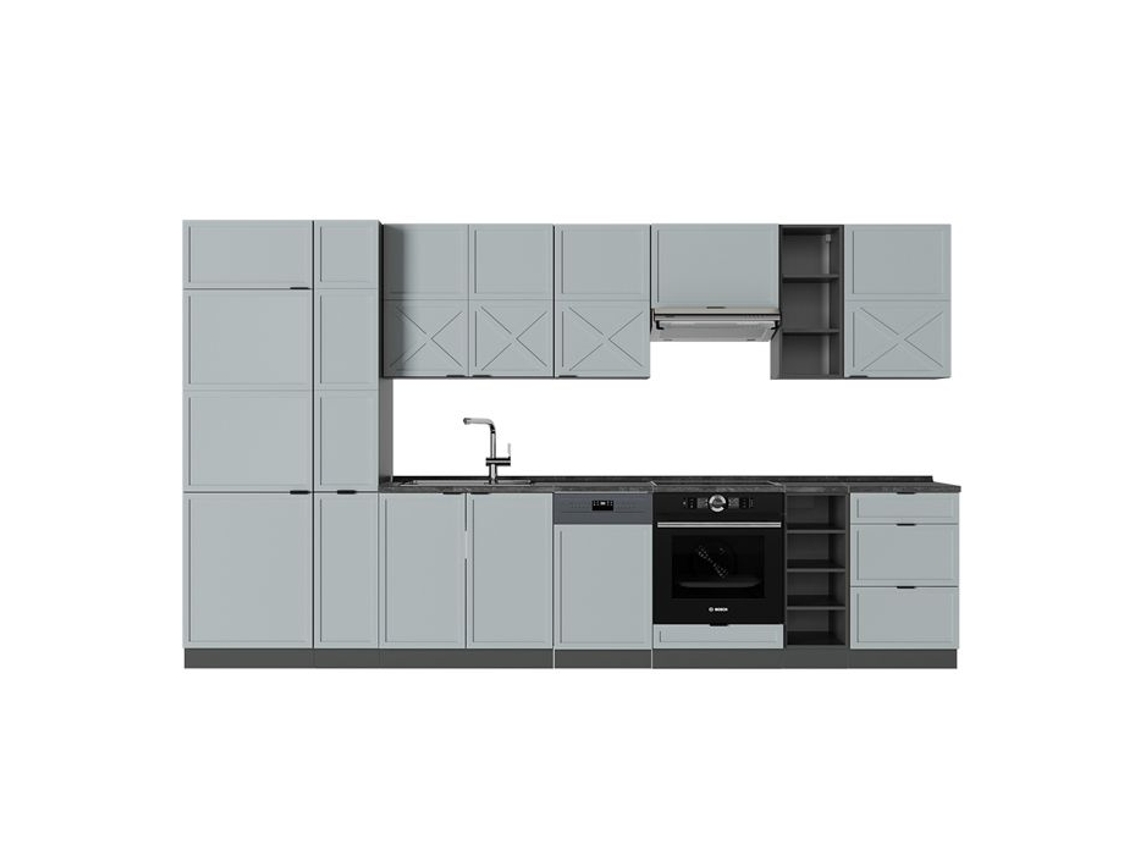 Fama De Cozinha, 355cm, Pt Antracite, Azul Claro Cinza/antracite, Antracite, Vicco