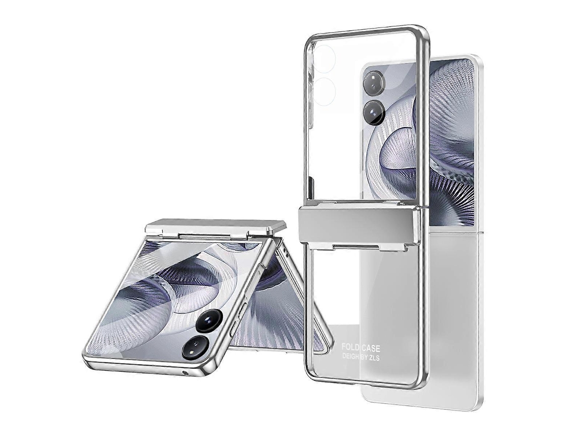 Capa Dobrável De Pc Galvanizada Com Protetor De Tela Para Xiaomi Mix Flip 2, Prata