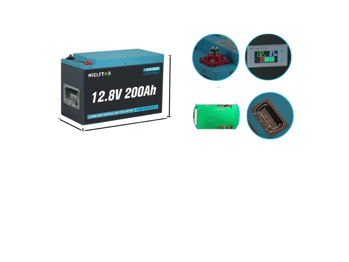 Bateria Lifepo4, Alta Capacidade, Design Leve, 12v 200ah Pack