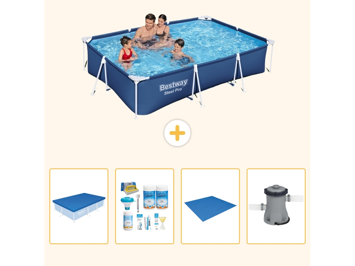 Bestway Piscina Bestway Steel Pro Retangular - 300x201x66 Cm - 5-peças S77