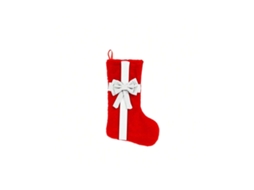 Meias De Pelúcia De Natal Com Laço, Sacola De Presente, Decoração Para Chimenea E Parede, 19x27x45 Cm Igvtrade