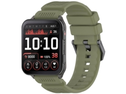 Bracelete Para Garmin Venu X1 - Silicone - Fivela De Aço Preta Verde Selva