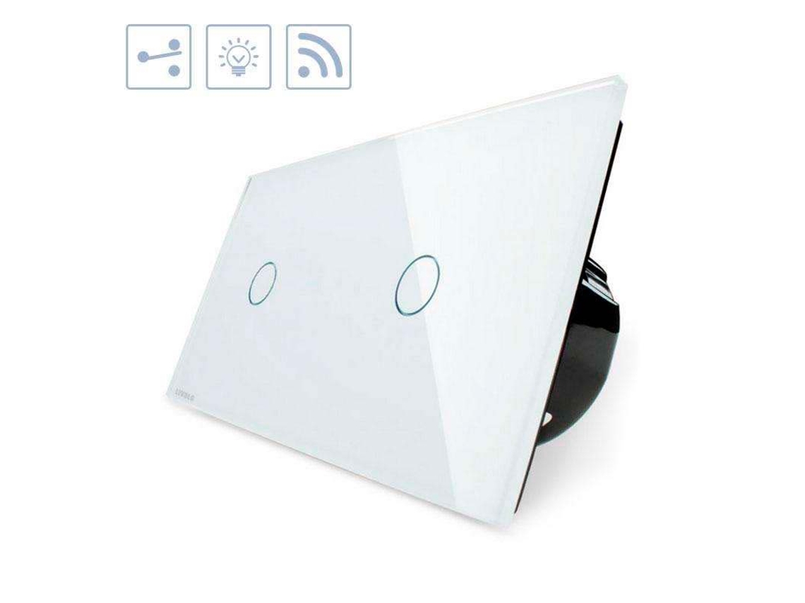 Comutador Táctil + Remoto 2 Botõees Frontal Branco