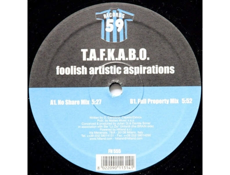 Vinil Foolish Artistic Aspirations 59 Records