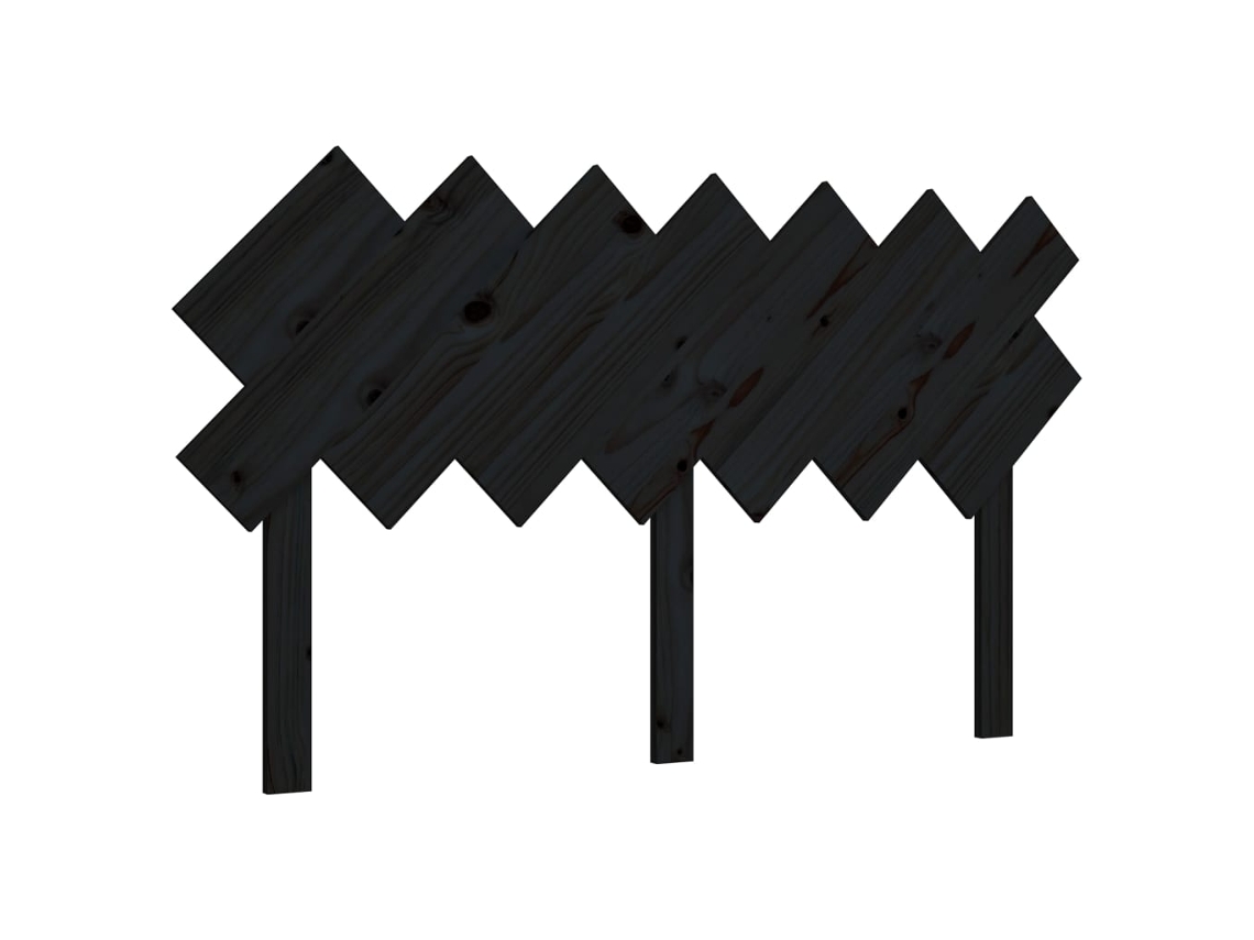 Cabeceira de Cama 141x3x80,5 Cm Pinho Maciço Preto MAISON EXCLUSIVE