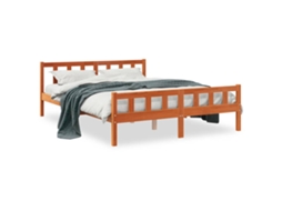 Cama Sem Colchão 150x200 cm Madeira Pinho Maciça Castanho mel MAISON EXCLUSIVE
