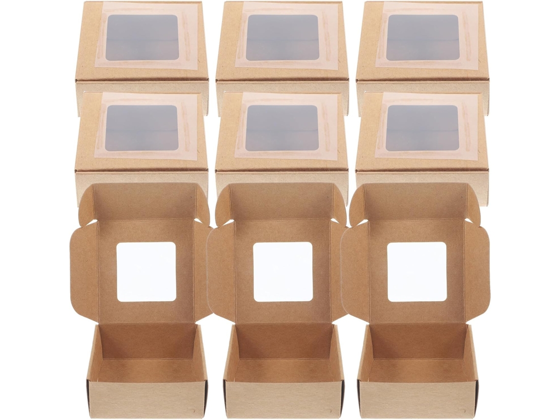 Conjunto De 20 Caixas De Presente Transparentes Em Papel Kraft Para Embalagens De Joias E Sabonetes.