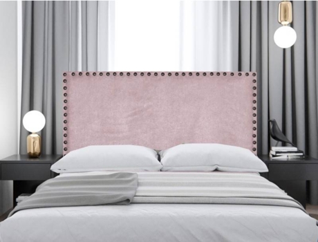 Cabeceira de Cama DECORQUALITY Madrid (Rosa - Tecido Antinódoas - 105 x 125 cm)
