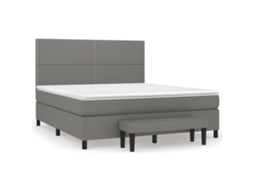 Box Spring Bed, Box Spring Beds Vidaxl Cinzeto Tecido (180 X 200 Cm)
