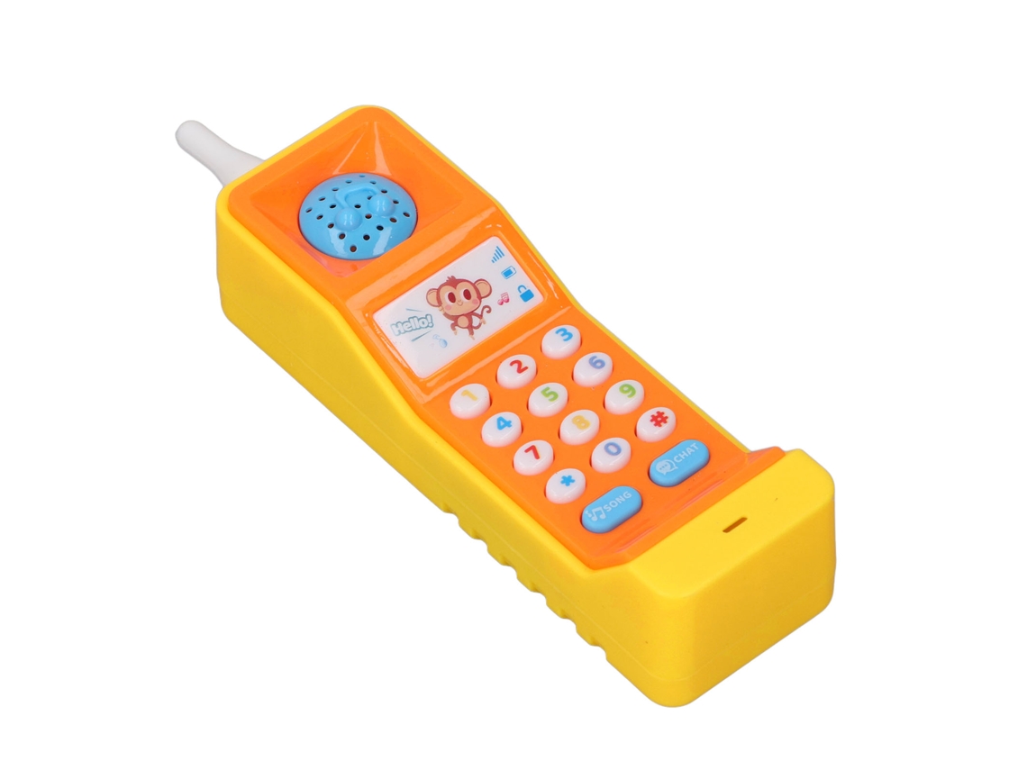 Primerox brinquedo de Celular para Bebê Educativo Musical com Luz Simulação Retro para Meninos Meninas Amarelo