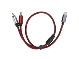 Cabo de Áudio Type c Macho para 2rca Macho com Plating de Ouro 0.5m para Celular Tablet Laptop