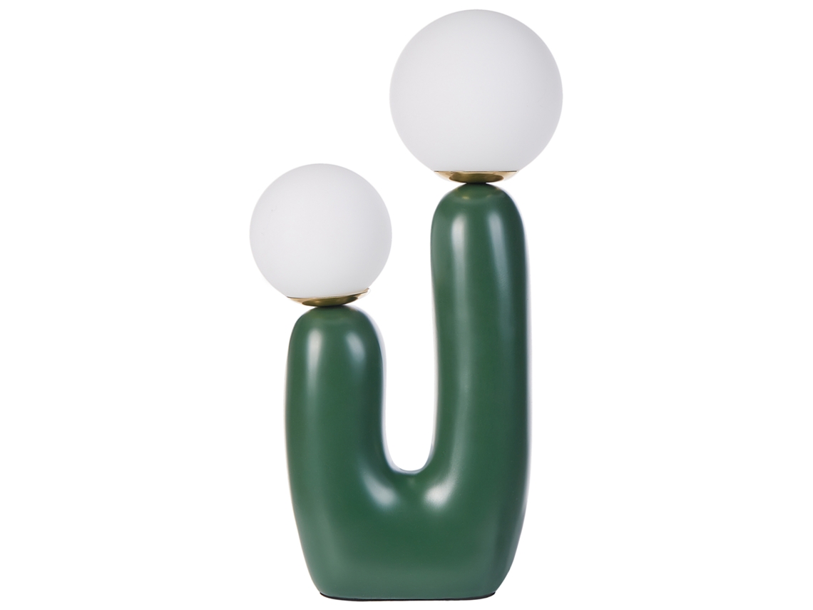 Candeeiro de Mesa BELIANI Tulun de Resina Verde Escuro 25x25x40