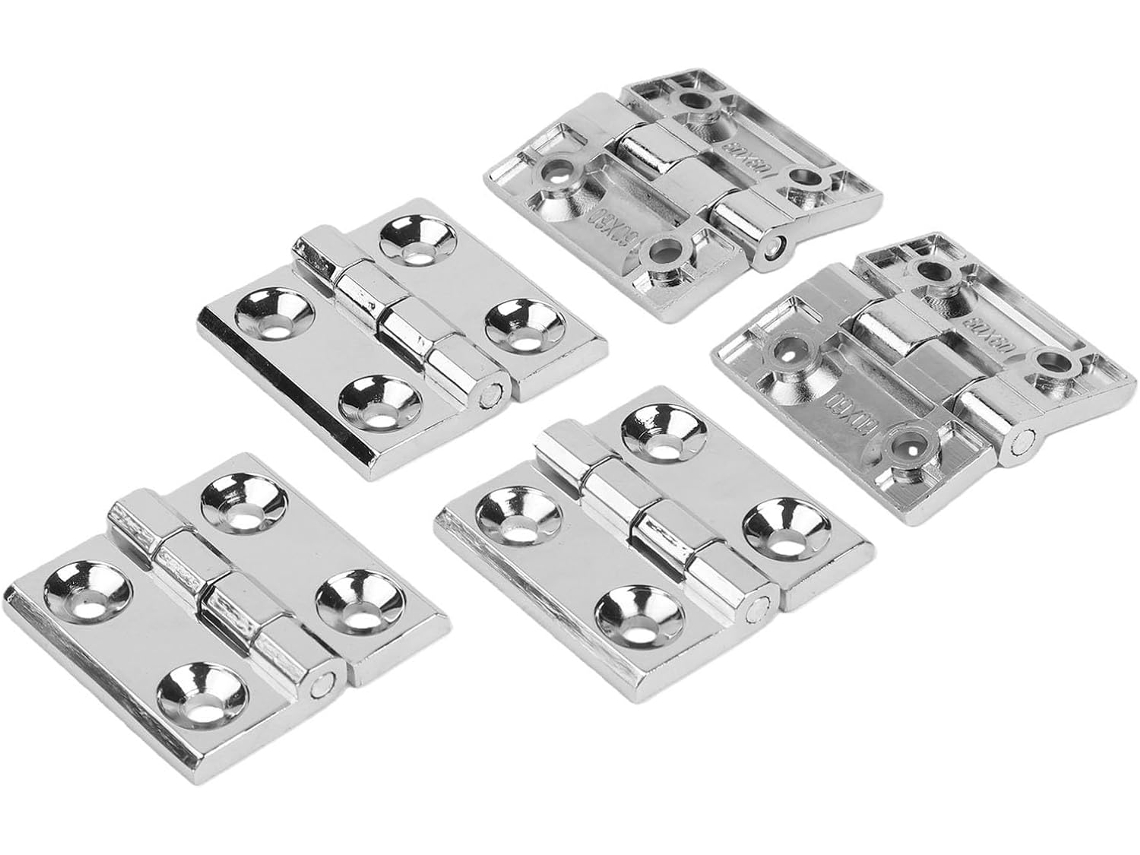 Conjunto De 5 Dobradiças Reforçadas Em Liga Zinco, Dobradiças Industriais Para Portas De Armários E Móveis, Ferragens