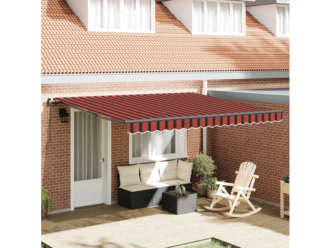 Vidaxl Toldo Retrátil Laranja E Castanho 400 × 300 Cm