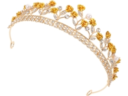 Coroa de rosas delicada com liga metálica para casamento, tiara resistente.