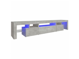 Móvel de TV com luzes LED Cinzento Cimento 215x36,5x40 cm MAISON EXCLUSIVE